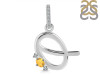 Citrine & White Topaz Alphabet Q Pendant CIT-RDA-43.