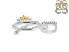 Citrine & White Topaz Alphabet Q Pendant CIT-RDA-43.