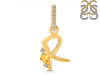 Citrine & White Topaz Alphabet R Pendant CIT-RDA-44.