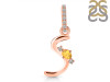 Citrine & White Topaz Alphabet S Pendant CIT-RDA-45.