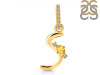 Citrine & White Topaz Alphabet S Pendant CIT-RDA-45.