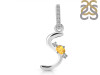 Citrine & White Topaz Alphabet S Pendant CIT-RDA-45.
