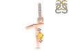 Citrine & White Topaz Alphabet T Pendant CIT-RDA-46.