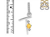 Citrine & White Topaz Alphabet T Pendant CIT-RDA-46.
