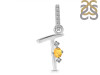 Citrine & White Topaz Alphabet T Pendant CIT-RDA-46.