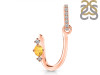 Citrine & White Topaz Alphabet U Pendant CIT-RDA-47.