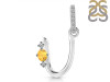 Citrine & White Topaz Alphabet U Pendant CIT-RDA-47.