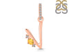Citrine & White Topaz Alphabet V Pendant CIT-RDA-48.