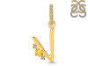Citrine & White Topaz Alphabet V Pendant CIT-RDA-48.