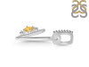 Citrine & White Topaz Alphabet V Pendant CIT-RDA-48.