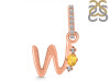 Citrine & White Topaz Alphabet W Pendant CIT-RDA-49.