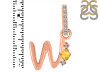 Citrine & White Topaz Alphabet W Pendant CIT-RDA-49.