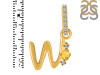 Citrine & White Topaz Alphabet W Pendant CIT-RDA-49.