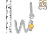 Citrine & White Topaz Alphabet W Pendant CIT-RDA-49.