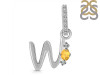 Citrine & White Topaz Alphabet W Pendant CIT-RDA-49.