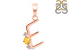 Citrine & White Topaz Alphabet E Pendant CIT-RDA-5.