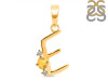 Citrine & White Topaz Alphabet E Pendant CIT-RDA-5.