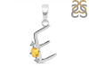 Citrine & White Topaz Alphabet E Pendant CIT-RDA-5.