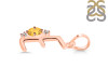 Citrine & White Topaz Alphabet E Pendant CIT-RDA-5.