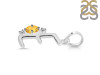 Citrine & White Topaz Alphabet E Pendant CIT-RDA-5.
