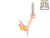 Citrine & White Topaz Alphabet Y Pendant CIT-RDA-51.