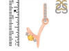 Citrine & White Topaz Alphabet Y Pendant CIT-RDA-51.