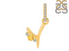 Citrine & White Topaz Alphabet Y Pendant CIT-RDA-51.