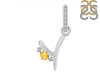 Citrine & White Topaz Alphabet Y Pendant CIT-RDA-51.