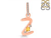 Citrine & White Topaz Alphabet Z Pendant CIT-RDA-52.