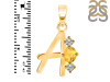 Citrine & White Topaz Alphabet A Pendant CIT-RDA-53.
