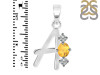 Citrine & White Topaz Alphabet A Pendant CIT-RDA-53.