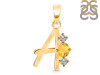 Citrine & White Topaz Alphabet A Pendant CIT-RDA-53.