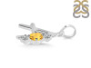 Citrine & White Topaz Alphabet A Pendant CIT-RDA-53.