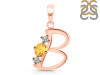 Citrine & White Topaz Alphabet B Pendant CIT-RDA-54.