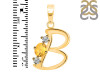 Citrine & White Topaz Alphabet B Pendant CIT-RDA-54.
