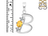Citrine & White Topaz Alphabet B Pendant CIT-RDA-54.