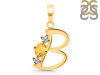Citrine & White Topaz Alphabet B Pendant CIT-RDA-54.