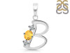 Citrine & White Topaz Alphabet B Pendant CIT-RDA-54.