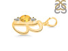 Citrine & White Topaz Alphabet B Pendant CIT-RDA-54.
