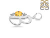 Citrine & White Topaz Alphabet B Pendant CIT-RDA-54.