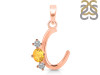 Citrine & White Topaz Alphabet C Pendant CIT-RDA-55.