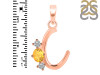 Citrine & White Topaz Alphabet C Pendant CIT-RDA-55.