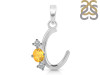 Citrine & White Topaz Alphabet C Pendant CIT-RDA-55.