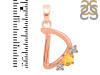 Citrine & White Topaz Alphabet D Pendant CIT-RDA-56.