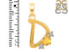 Citrine & White Topaz Alphabet D Pendant CIT-RDA-56.