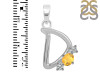 Citrine & White Topaz Alphabet D Pendant CIT-RDA-56.