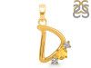 Citrine & White Topaz Alphabet D Pendant CIT-RDA-56.