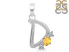 Citrine & White Topaz Alphabet D Pendant CIT-RDA-56.