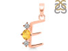 Citrine & White Topaz Alphabet E Pendant CIT-RDA-57.
