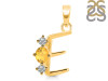 Citrine & White Topaz Alphabet E Pendant CIT-RDA-57.